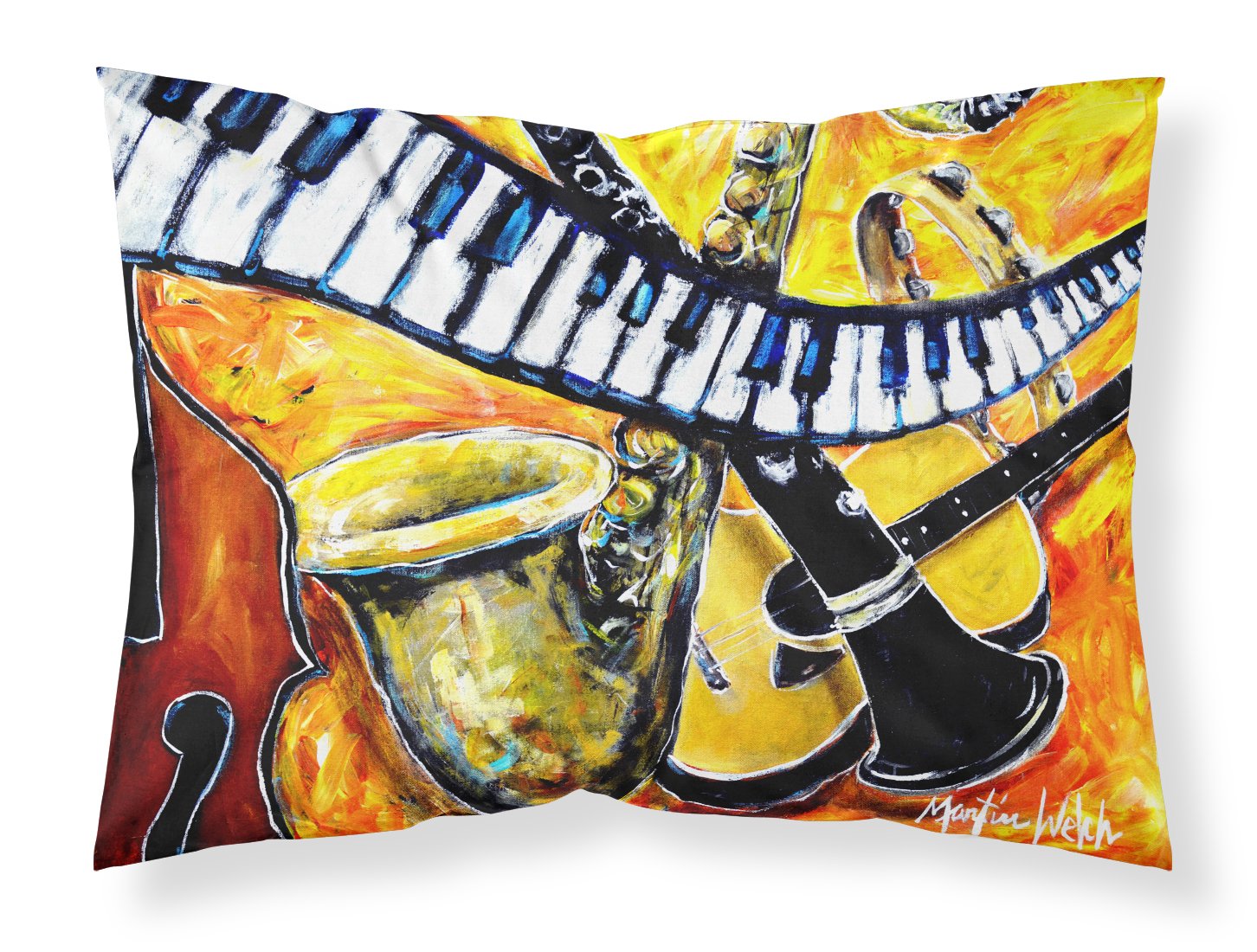 All That Jazz Fabric Standard Pillowcase MW1267PILLOWCASE by Caroline's Treasures