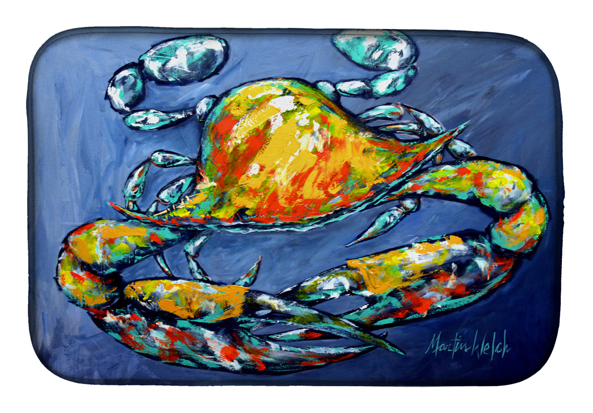 Blue Gray Kinda Day Crab Dish Drying Mat MW1269DDM