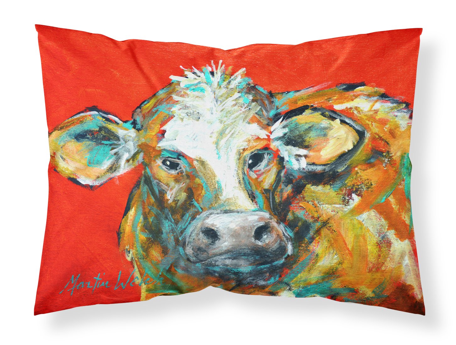Caught Red Handed Cow Fabric Standard Pillowcase MW1272PILLOWCASE by Caroline's Treasures