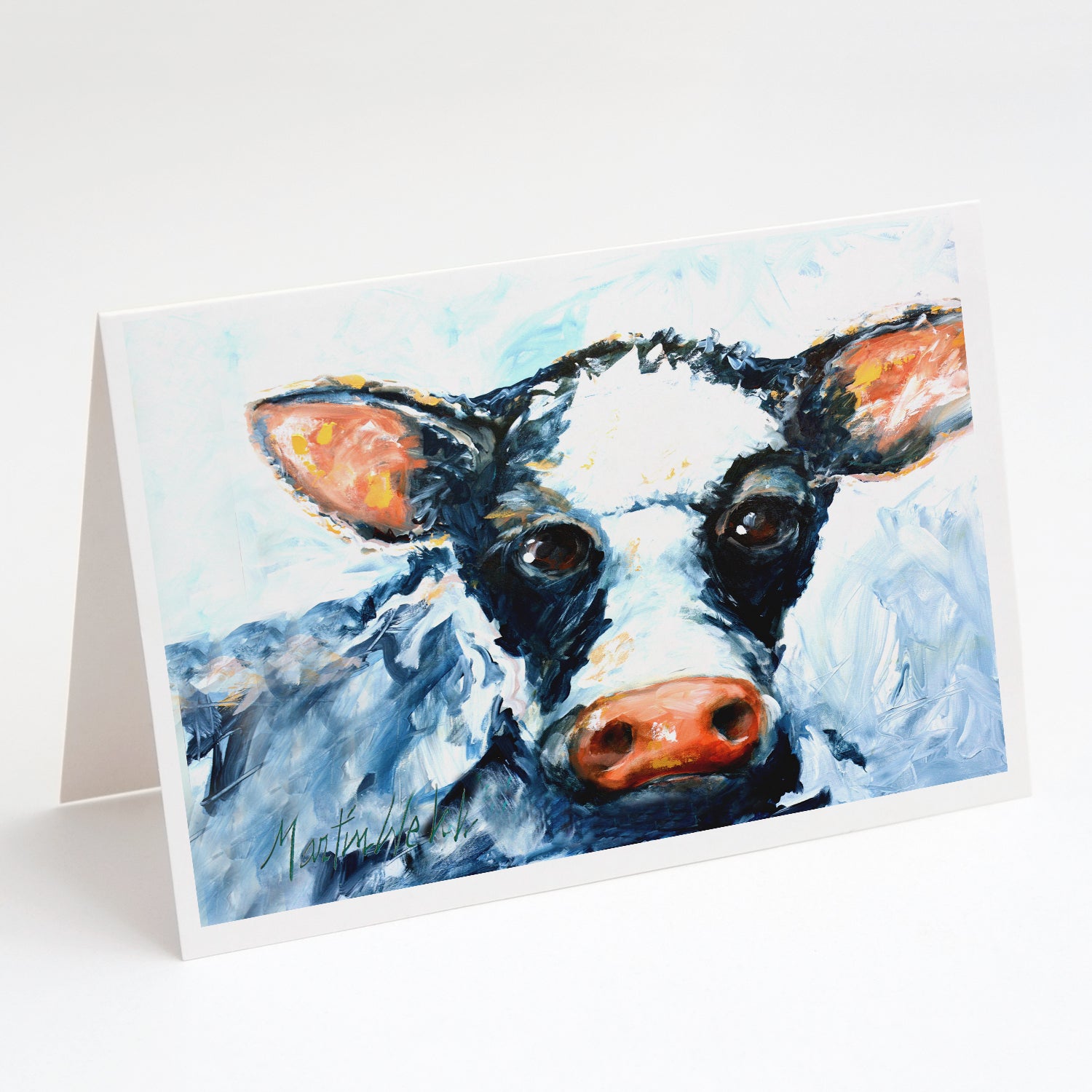 Buy this Cow Lick Black and White Cow Greeting Cards Pack of 8