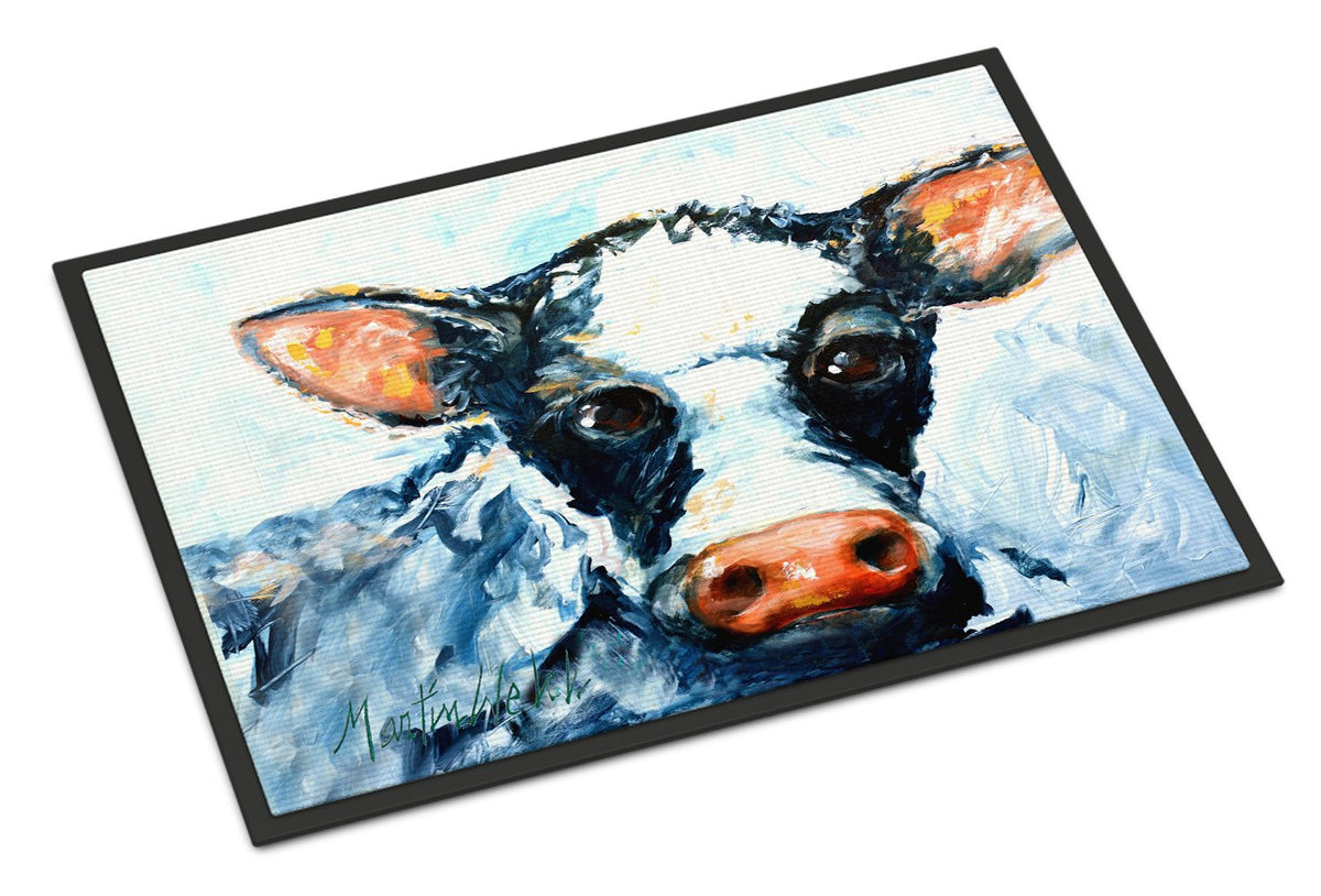 Cow Lick Black and White Cow Indoor or Outdoor Mat 24x36 MW1273JMAT by Caroline&#39;s Treasures