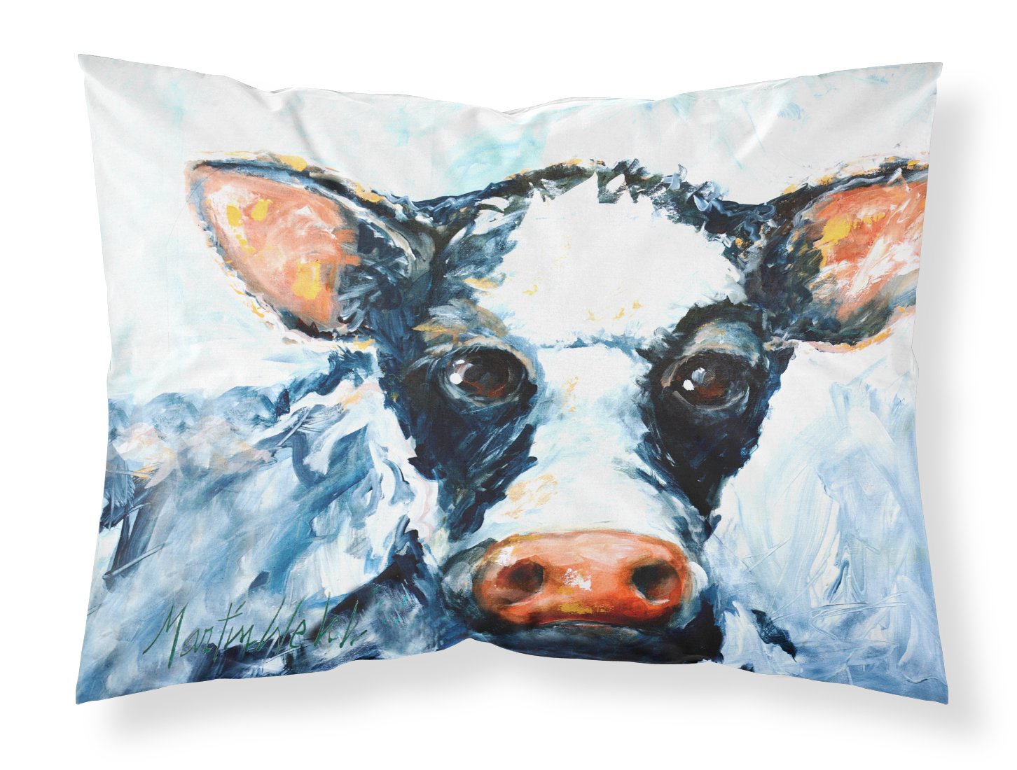 Cow Lick Black and White Cow Fabric Standard Pillowcase MW1273PILLOWCASE by Caroline's Treasures