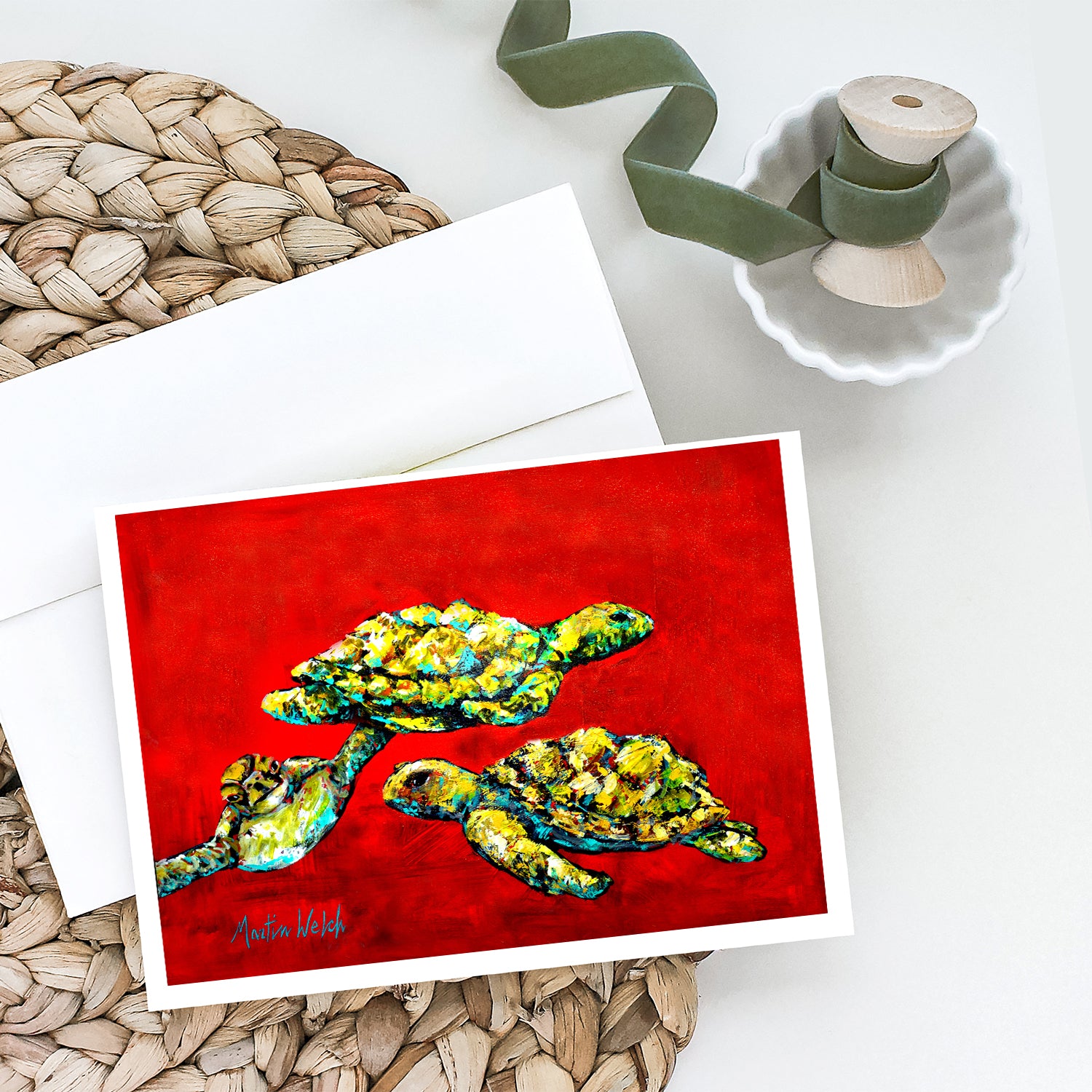 Drifting Home Turtles Greeting Cards Pack of 8