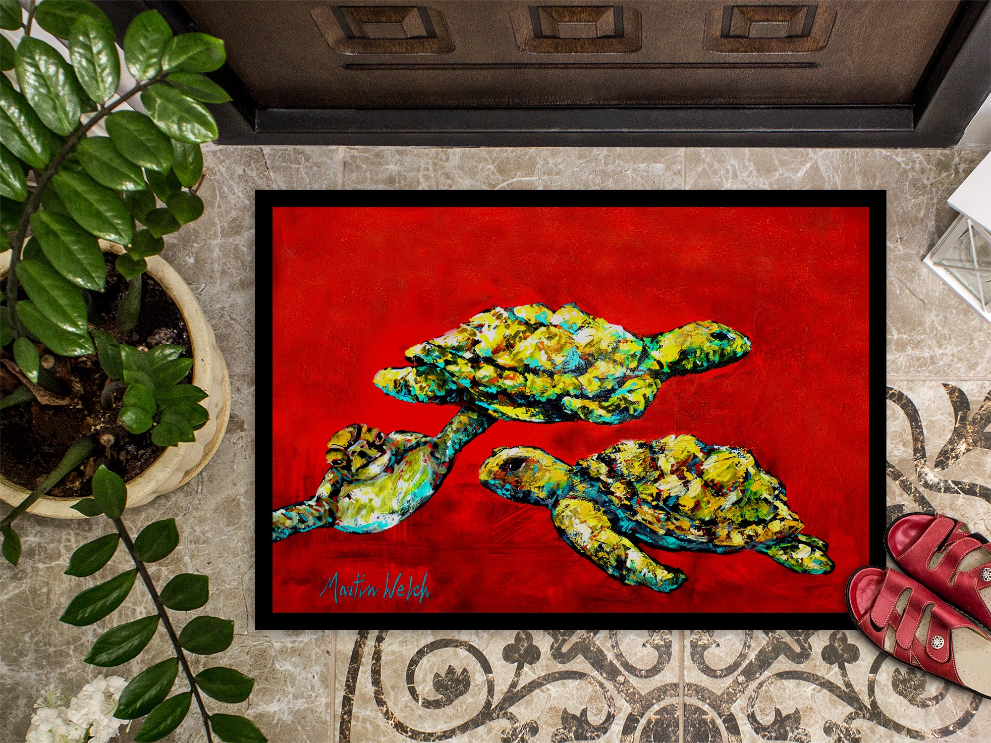 Drifting Home Turtles Indoor or Outdoor Mat 18x27 MW1274MAT - the-store.com