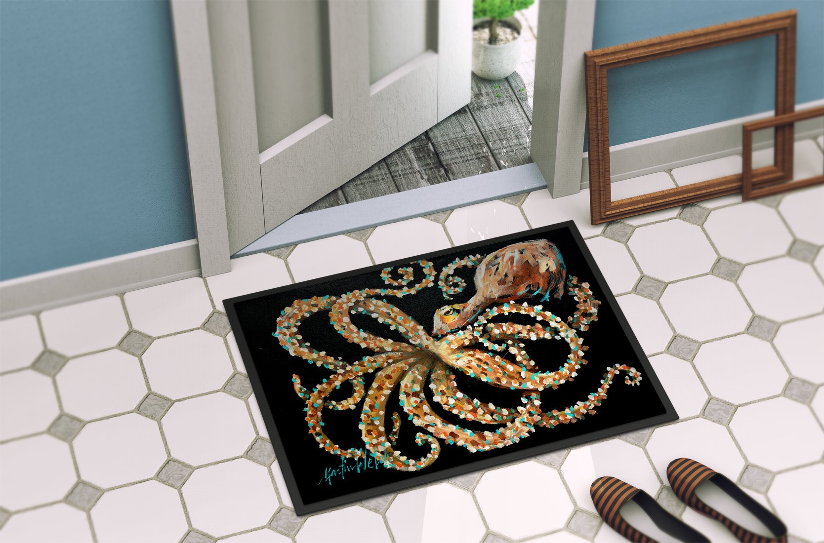 Eye On You Octopus Indoor or Outdoor Mat 24x36 MW1275JMAT by Caroline's Treasures