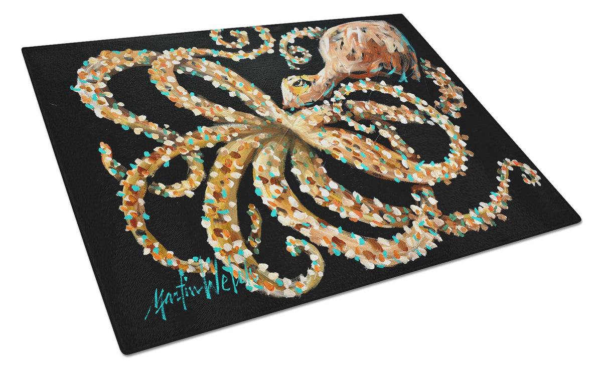 Eye On You Octopus Glass Cutting Board Large MW1275LCB by Caroline&#39;s Treasures