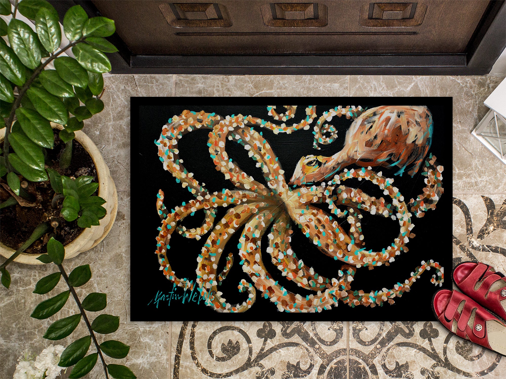 Eye On You Octopus Indoor or Outdoor Mat 18x27 MW1275MAT - the-store.com