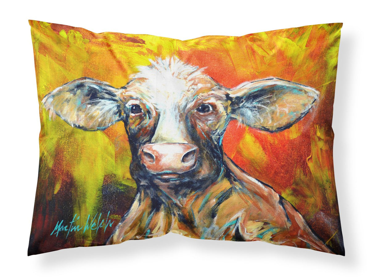 Happy Cow Fabric Standard Pillowcase MW1277PILLOWCASE by Caroline&#39;s Treasures