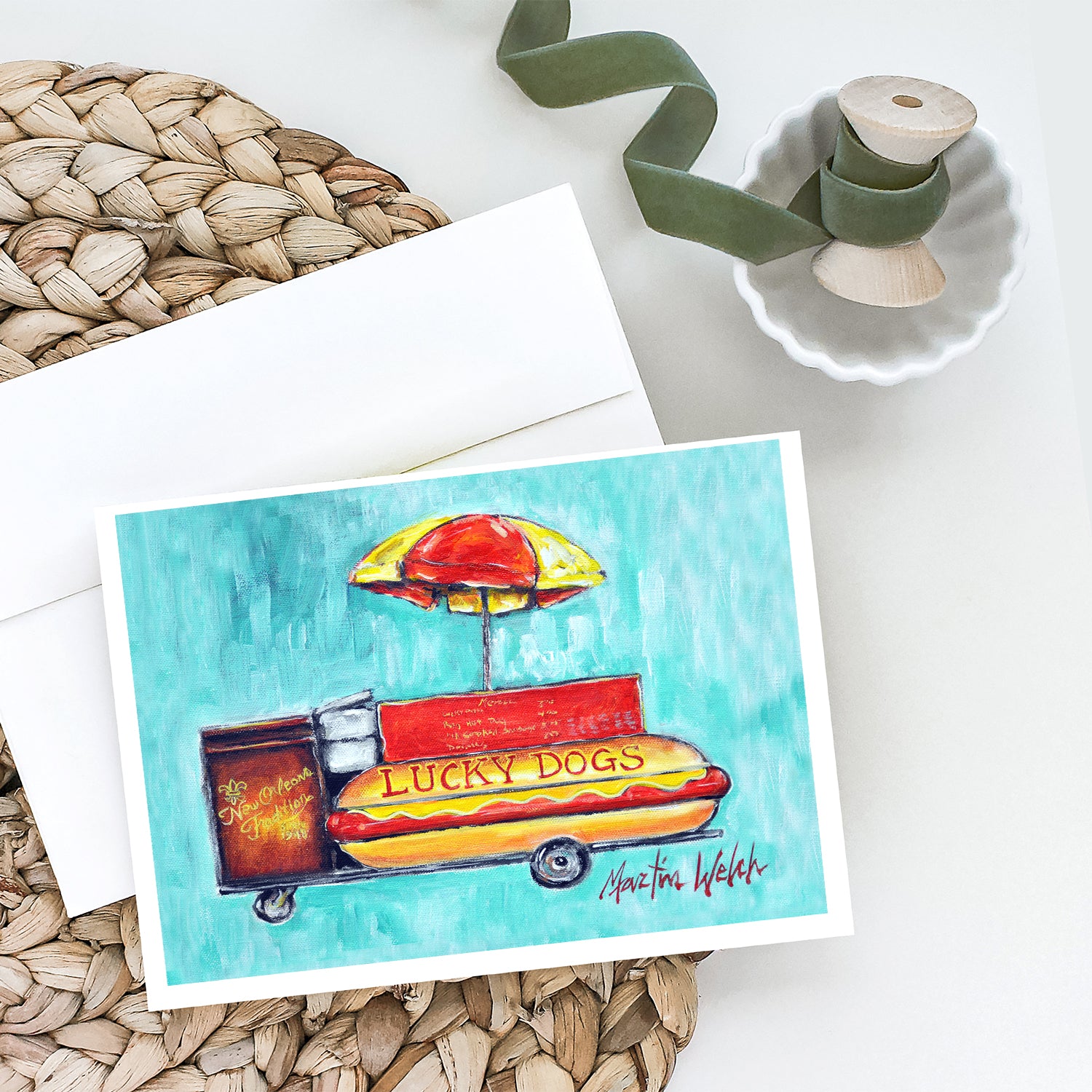 Caroline's Treasures Lucky Dog for Me Greeting Cards - Blank Note Cards – 8-Pack of Artist-Designed Cards with Envelopes