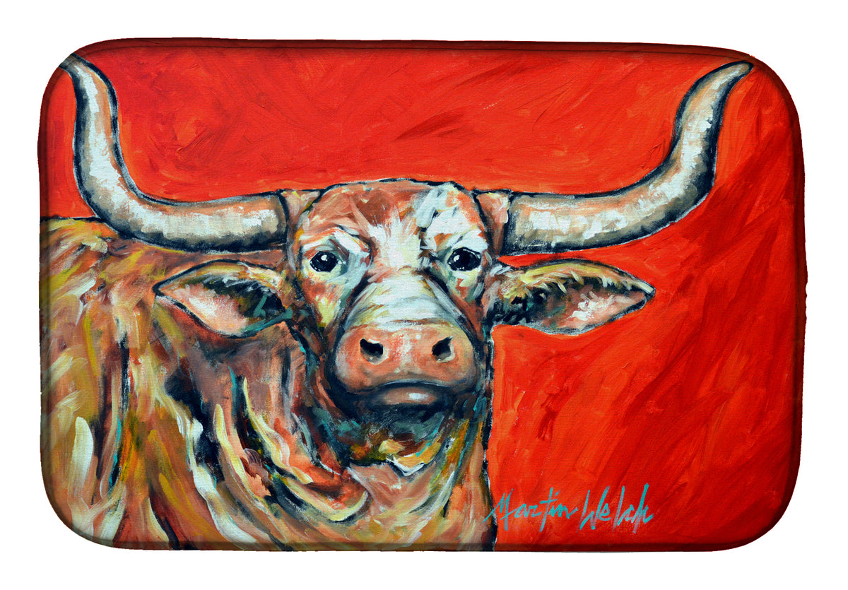 See Red Longhorn Cow Dish Drying Mat MW1281DDM