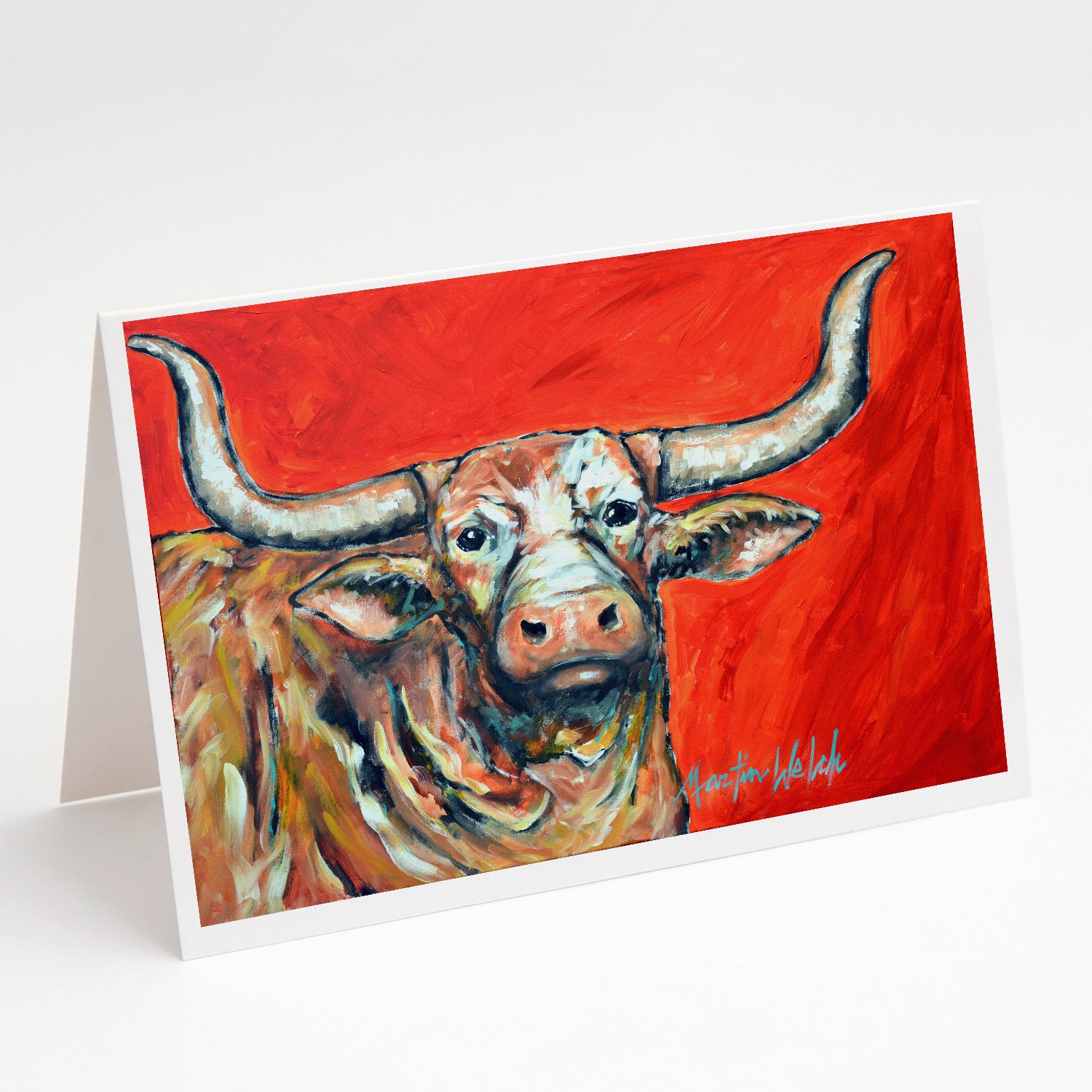 Buy this See Red Longhorn Cow Greeting Cards Pack of 8