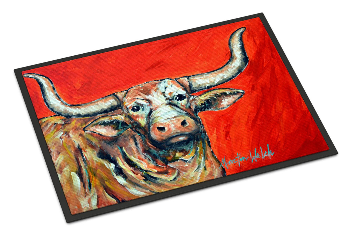 See Red Longhorn Cow Indoor or Outdoor Mat 24x36 MW1281JMAT by Caroline&#39;s Treasures