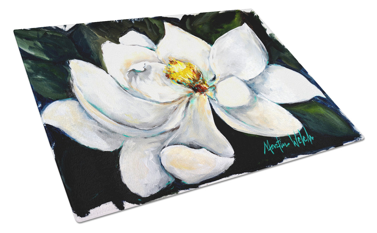 Sweet Magnolia Glass Cutting Board Large MW1282LCB by Caroline&#39;s Treasures