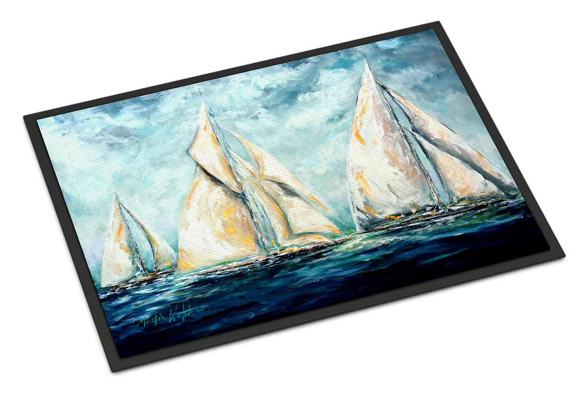 The Last Mile Sail boats Indoor or Outdoor Mat 24x36 MW1283JMAT by Caroline&#39;s Treasures
