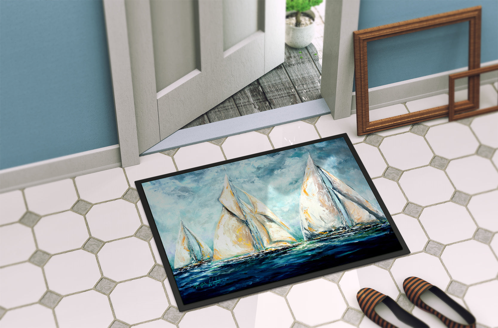 The Last Mile Sail boats Indoor or Outdoor Mat 18x27 MW1283MAT - the-store.com