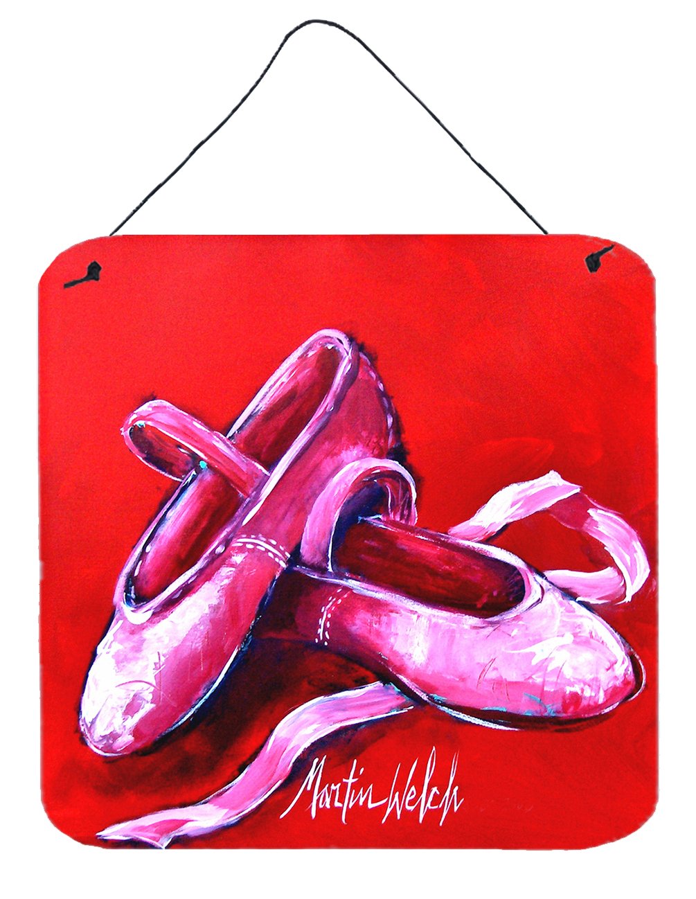 Ballet Shoes Red Wall or Door Hanging Prints MW1306DS66 by Caroline&#39;s Treasures