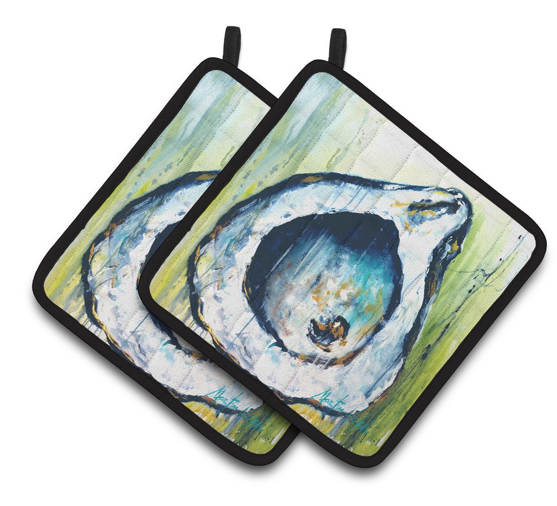 Blue Rock Oyster Pair of Pot Holders MW1308PTHD by Caroline&#39;s Treasures