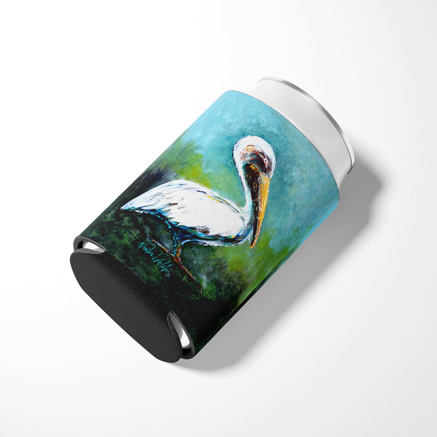 Blue Stand White Pelican Can or Bottle Hugger MW1309CC