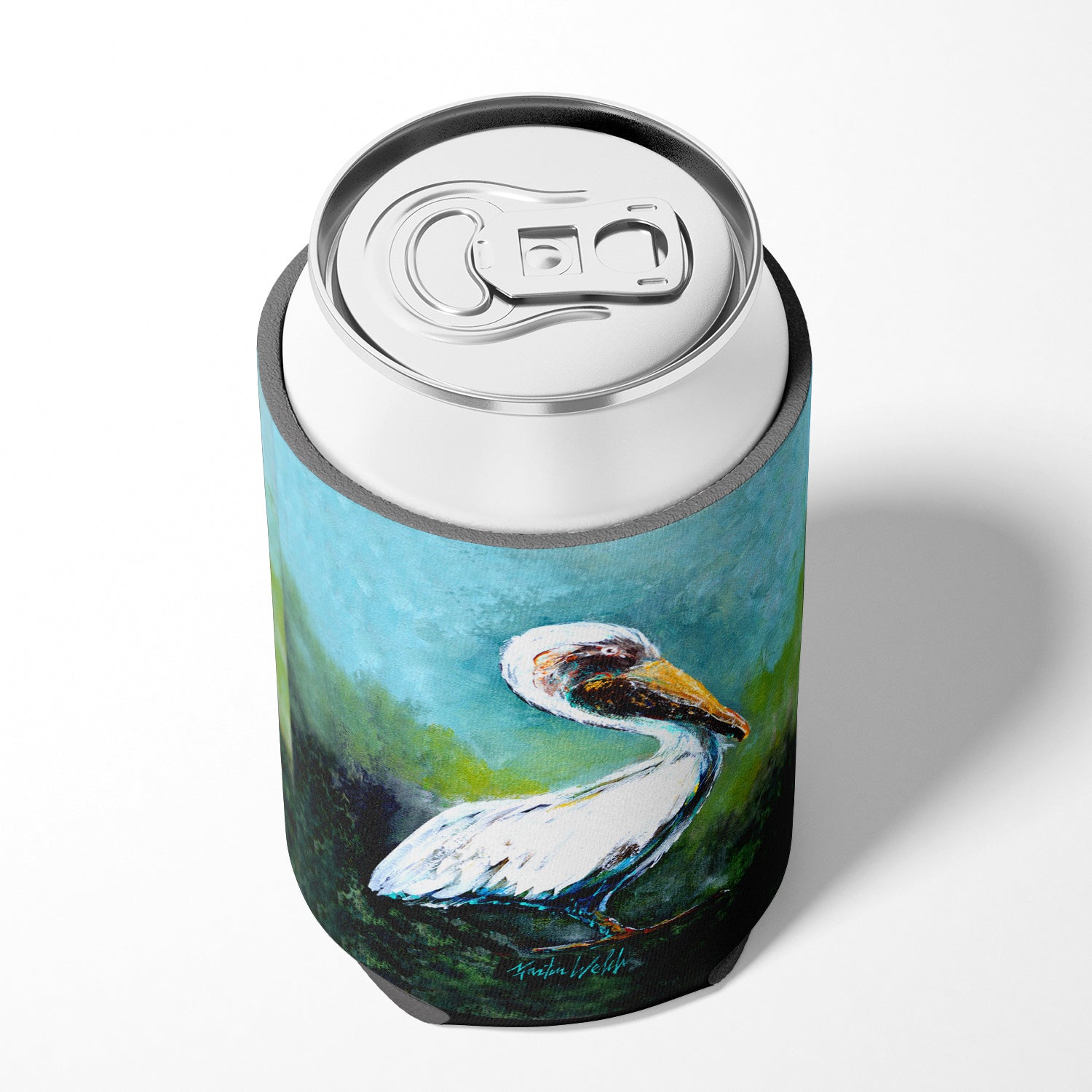 Blue Stand White Pelican Can ou Bottle Hugger MW1309CC