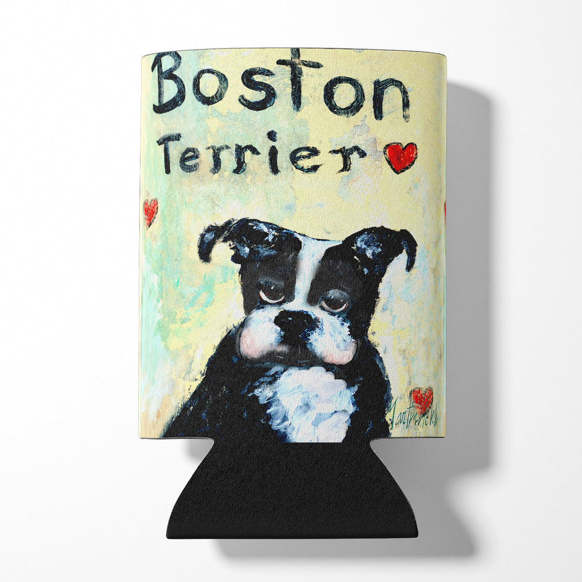 Boston Terrier Where&#39;s my Bibb Can or Bottle Hugger MW1316CC
