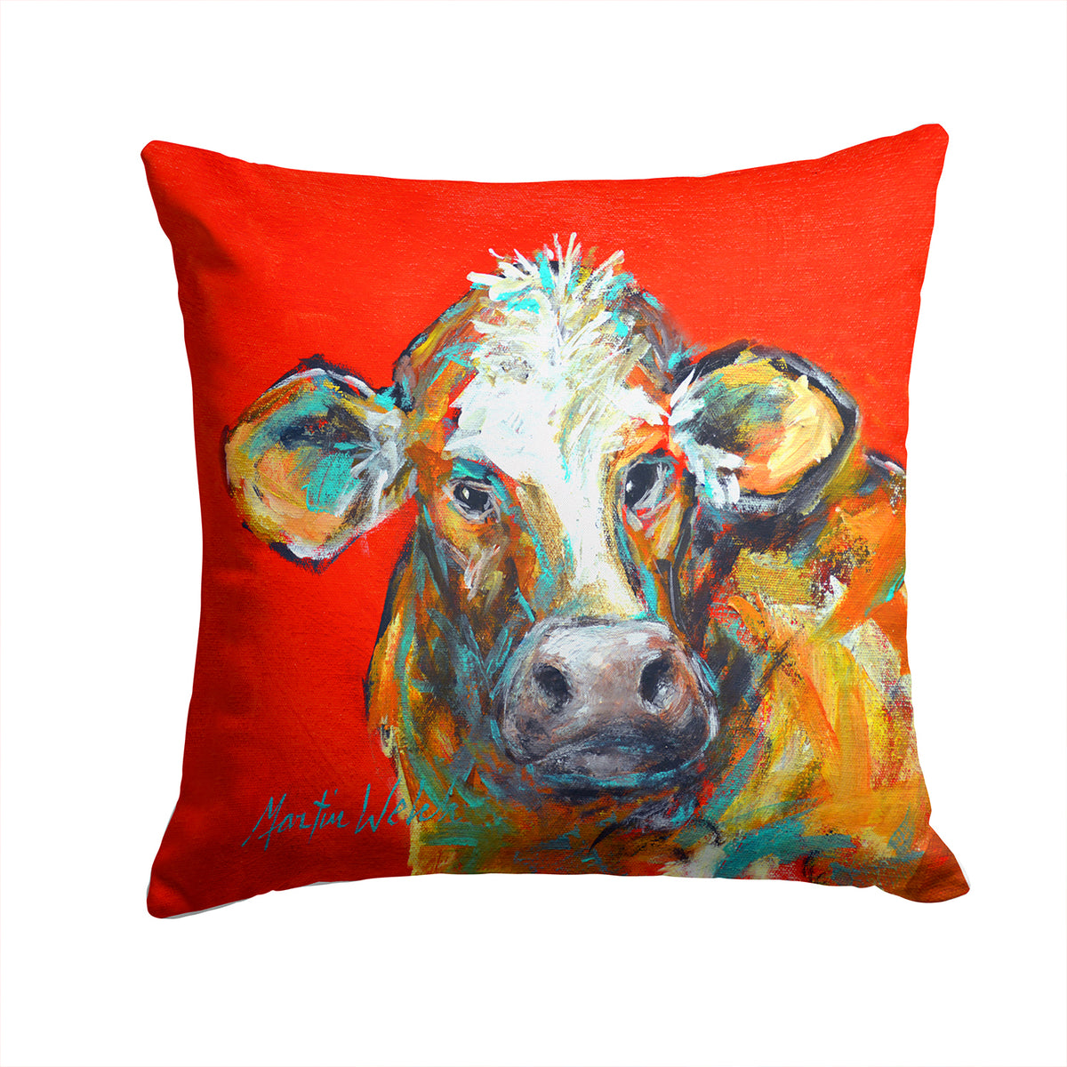 Cow Caught Red Handed Too Fabric Decorative Pillow MW1319PW1414 - the-store.com