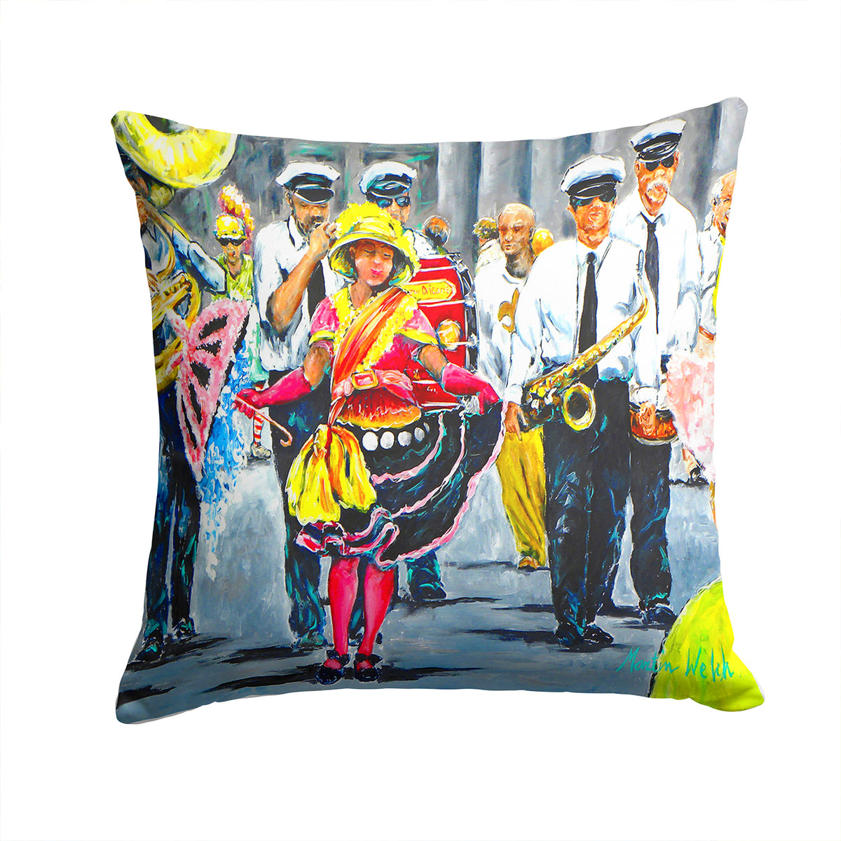 Mardi Gras Dancin&#39; in the Street Fabric Decorative Pillow MW1324PW1414 - the-store.com
