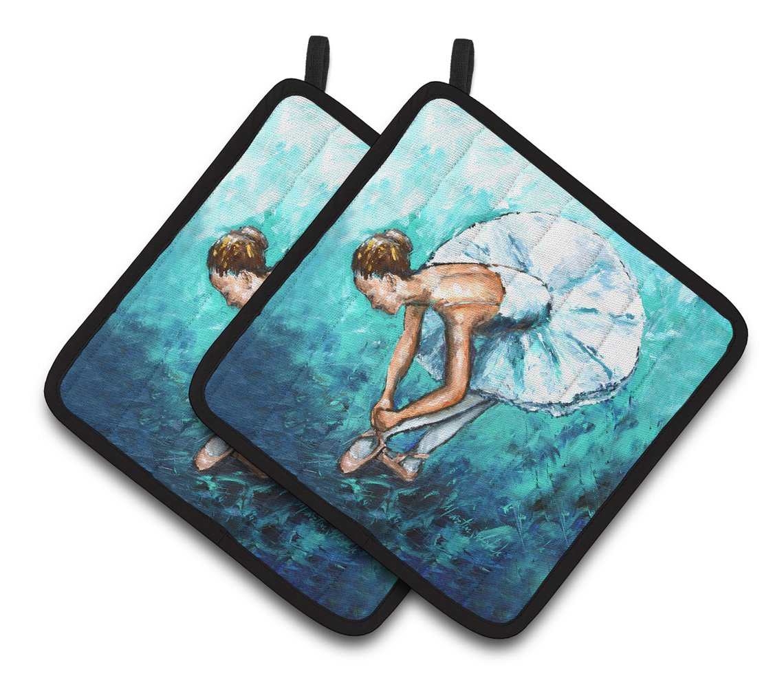 Ballet Early Pratice Pair of Pot Holders MW1325PTHD by Caroline&#39;s Treasures