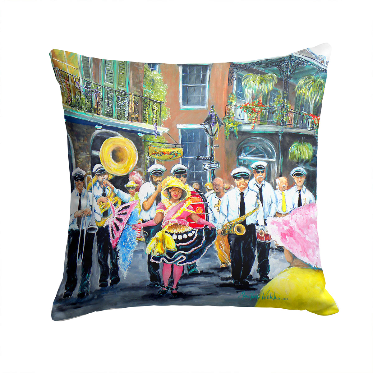 French Quarter Frolic Fabric Decorative Pillow MW1328PW1414 - the-store.com