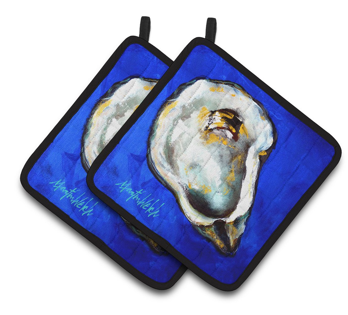 Oyster Gray Shell Pair of Pot Holders MW1329PTHD by Caroline&#39;s Treasures