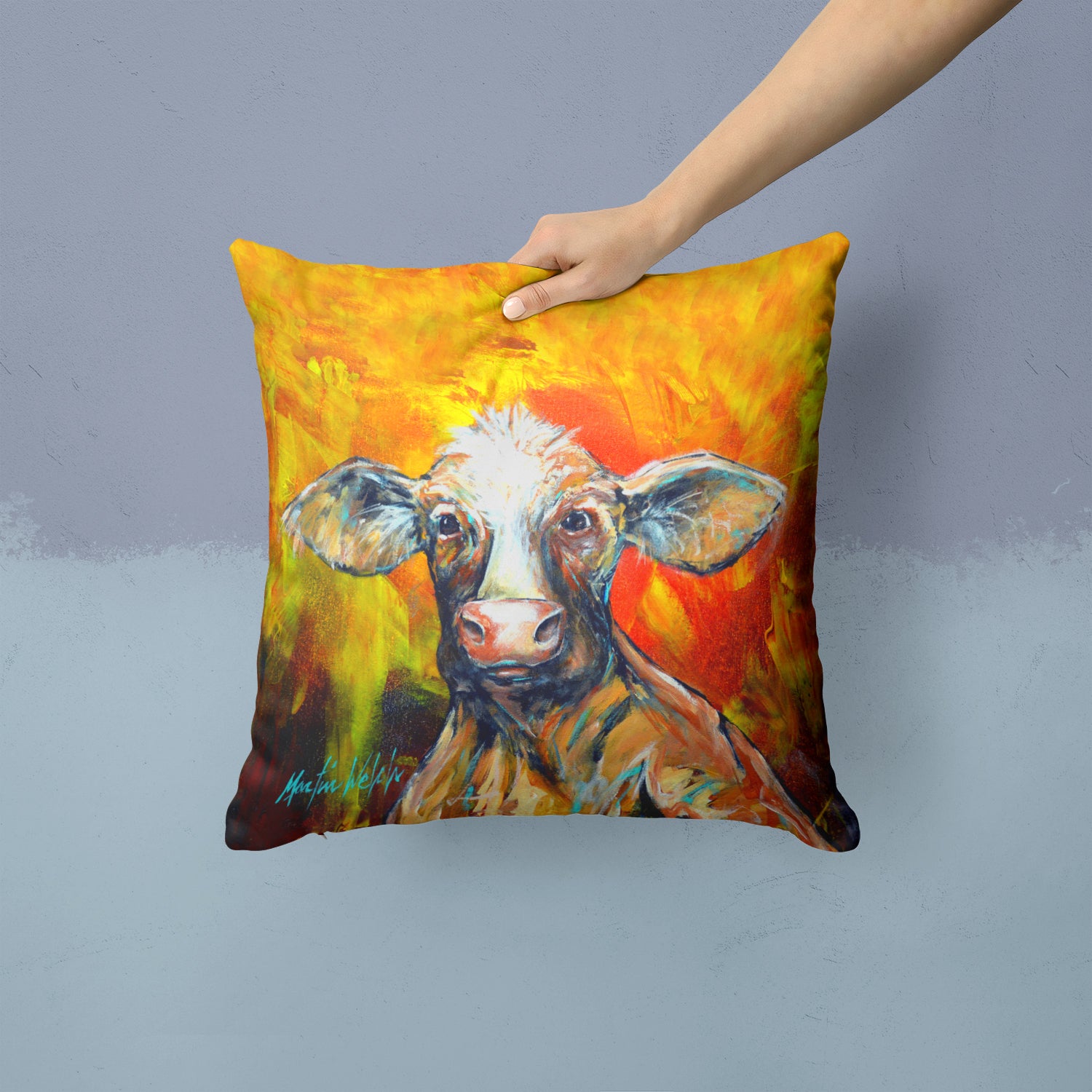 Happy Cow Fabric Decorative Pillow MW1331PW1414 - the-store.com