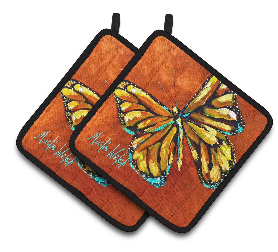 Monarch Butterfly Pair of Pot Holders MW1339PTHD by Caroline&#39;s Treasures