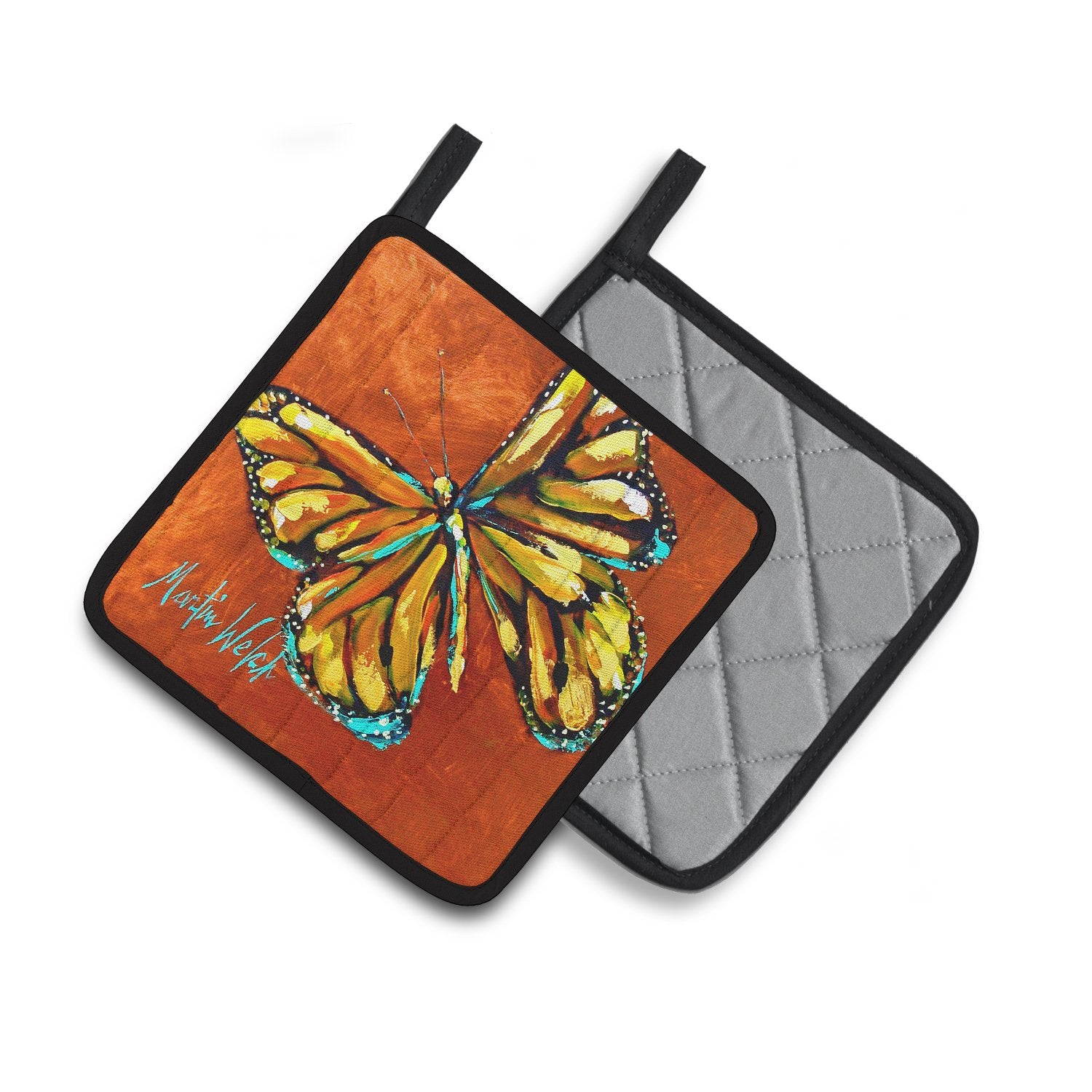 Monarch Butterfly Pair of Pot Holders MW1339PTHD by Caroline's Treasures