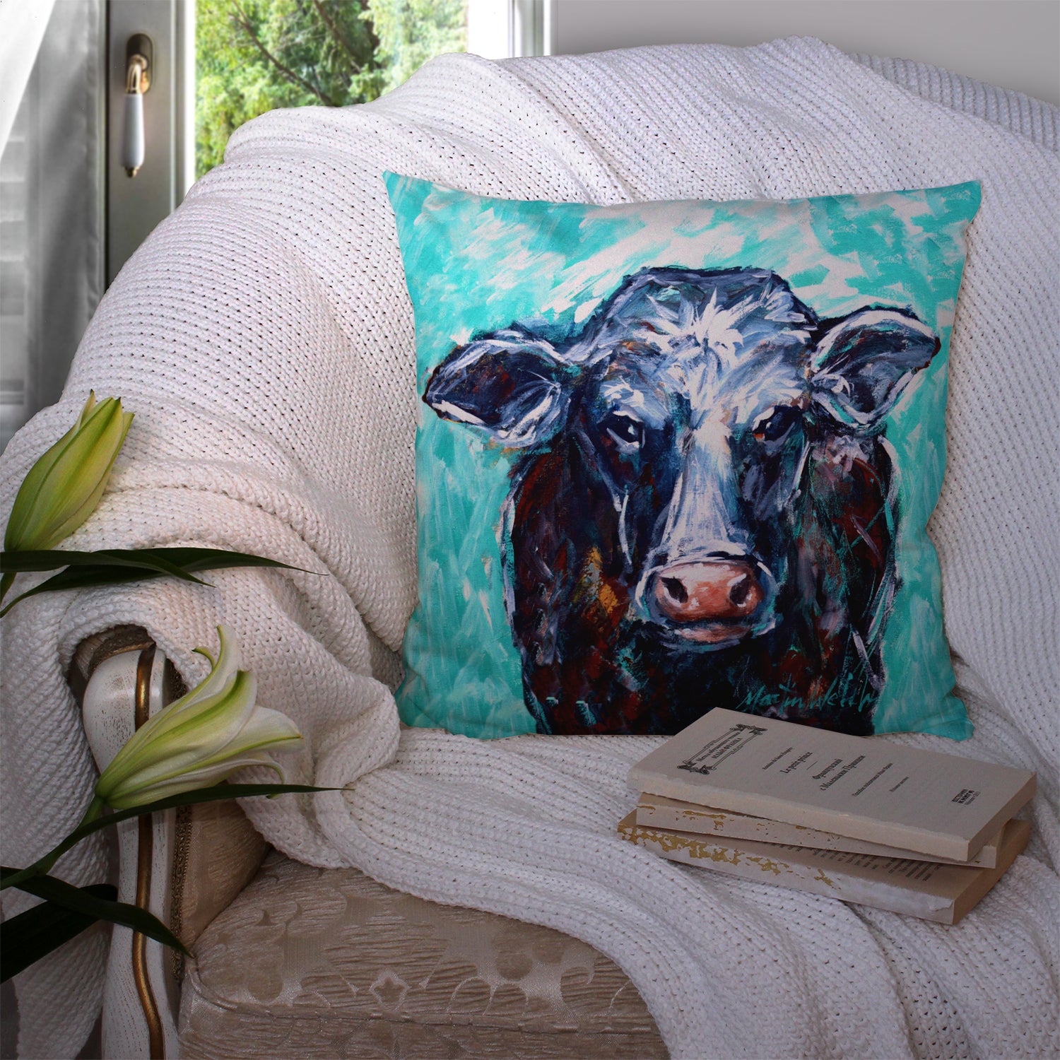 Moo Cow Fabric Decorative Pillow MW1340PW1414 - the-store.com