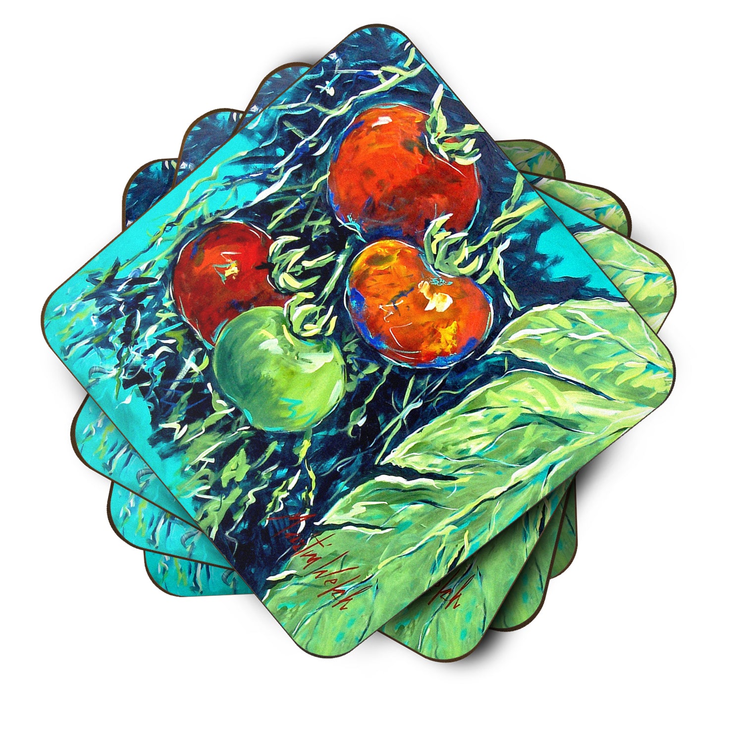 Caroline's Treasures Tomatoe Tomato Foam Coaster MW1359FC