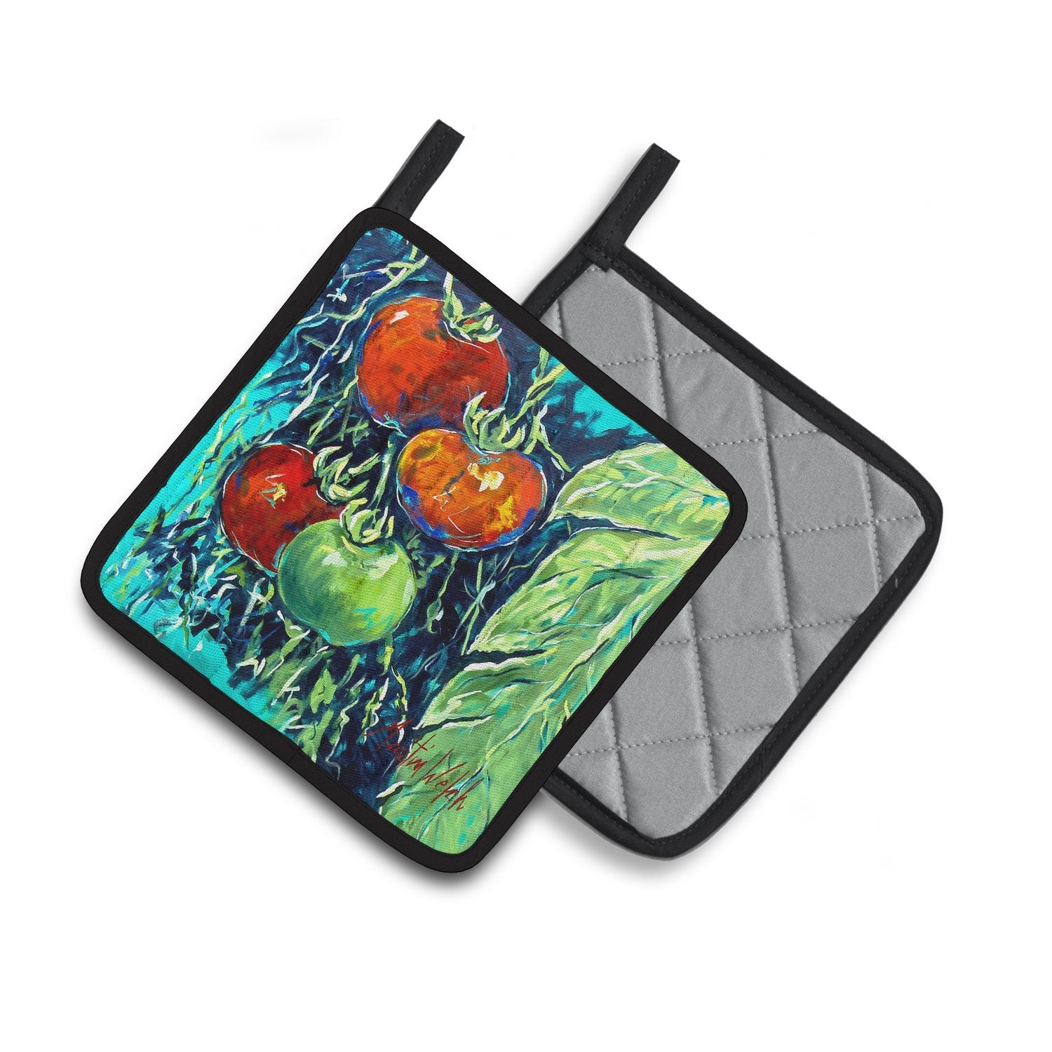 Caroline's Treasures Tomatoe Tomato Pot Holders - Set of 2 Decorative Kitchen Helpers | Made in the USA MW1359PTHD