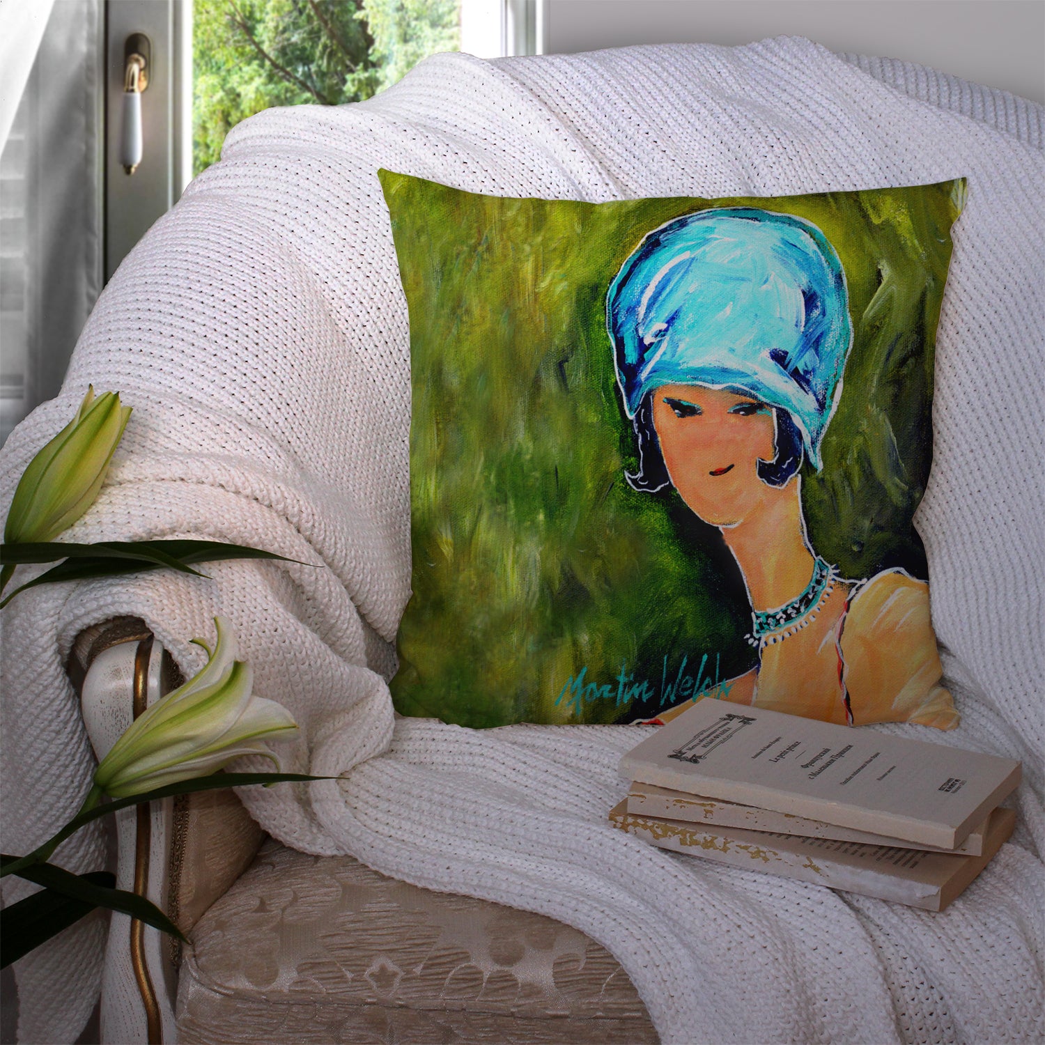 Young Voncile Still in High School Fabric Decorative Pillow MW1363PW1414 - the-store.com