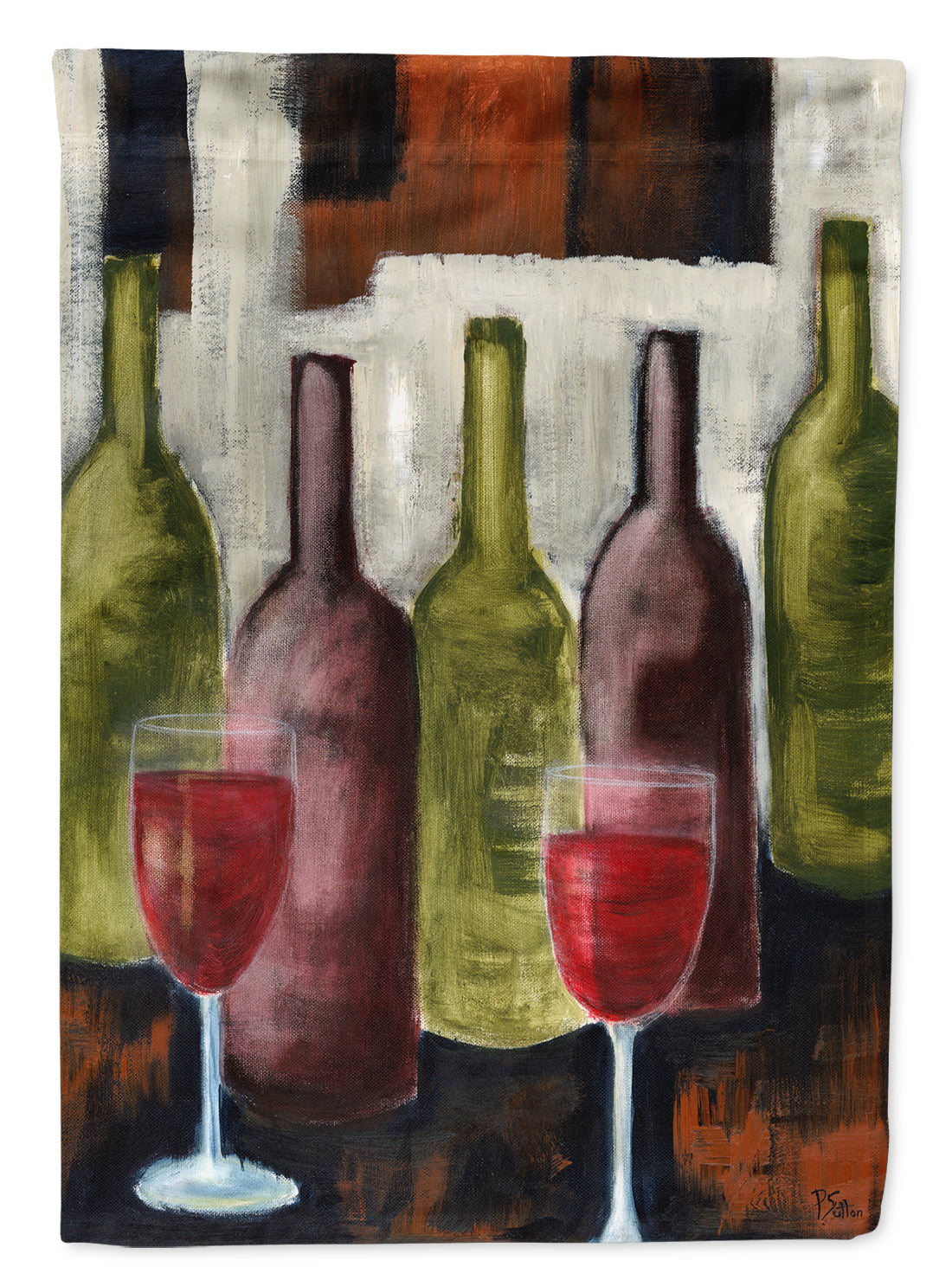 Vin Rouge par Petrina Sutton Drapeau Toile Taille Maison PET0216CHF