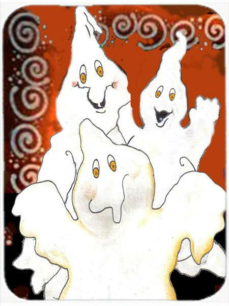 Ghostly Crew Halloween Glass Cutting Board Large PJC1005LCB by Caroline's Treasures