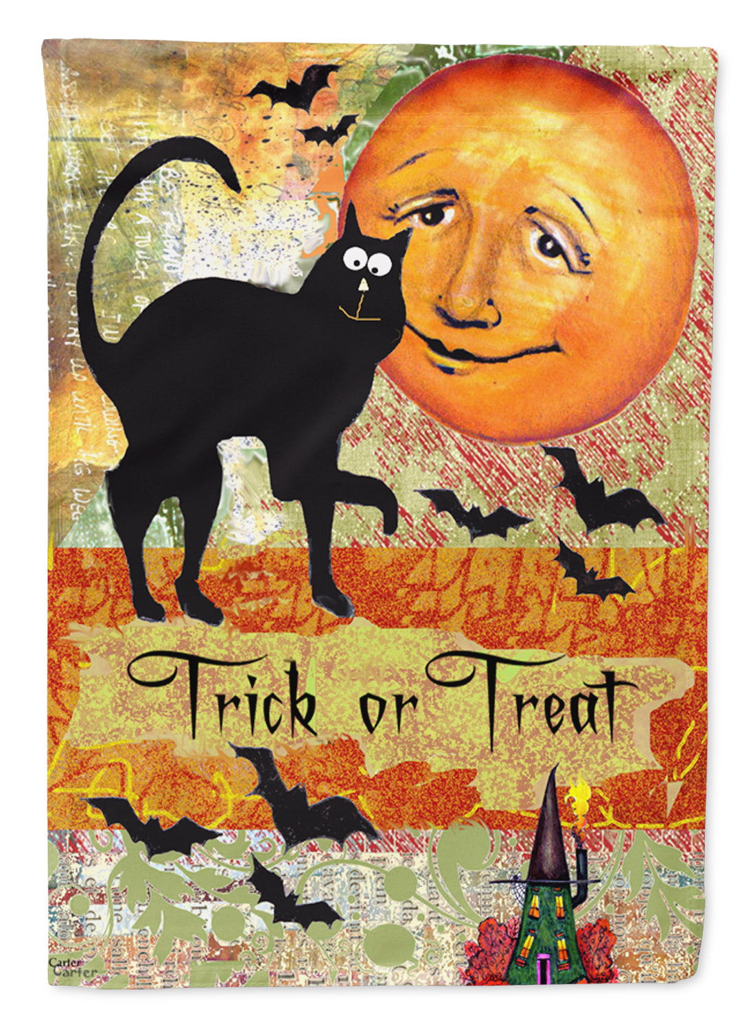 Trick or Treat Moon Halloween Flag Garden Size  the-store.com.