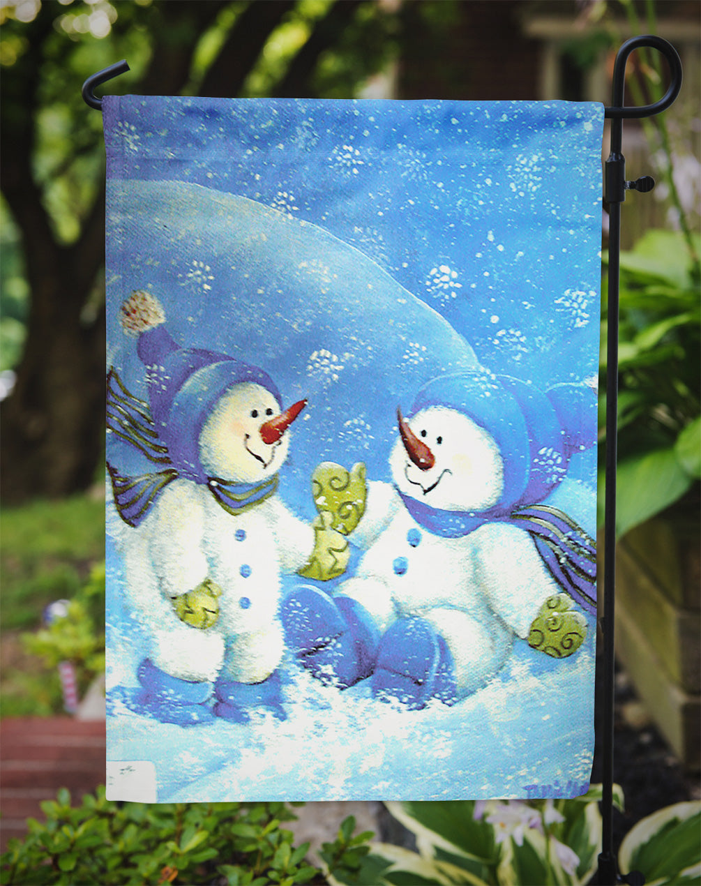 Blue Snow Baby Snowman Flag Garden Size PJC1007GF