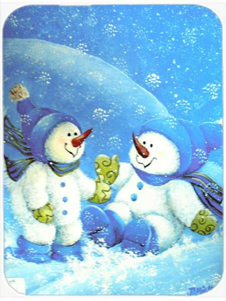 Blue Snow Baby Snowman Glass Cutting Board Large PJC1007LCB by Caroline's Treasures