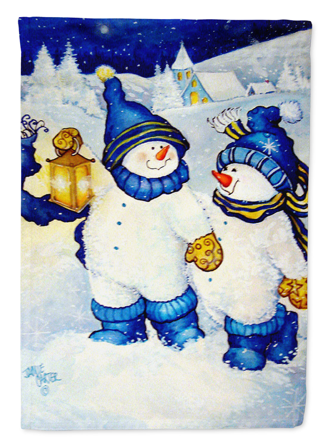 Follow Me Snowman Flag Canvas House Size PJC1009CHF  the-store.com.