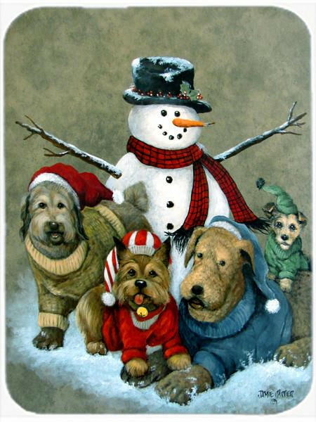 Gather your Friends Snowman with Dogs Glass Cutting Board Large PJC1010LCB by Caroline's Treasures