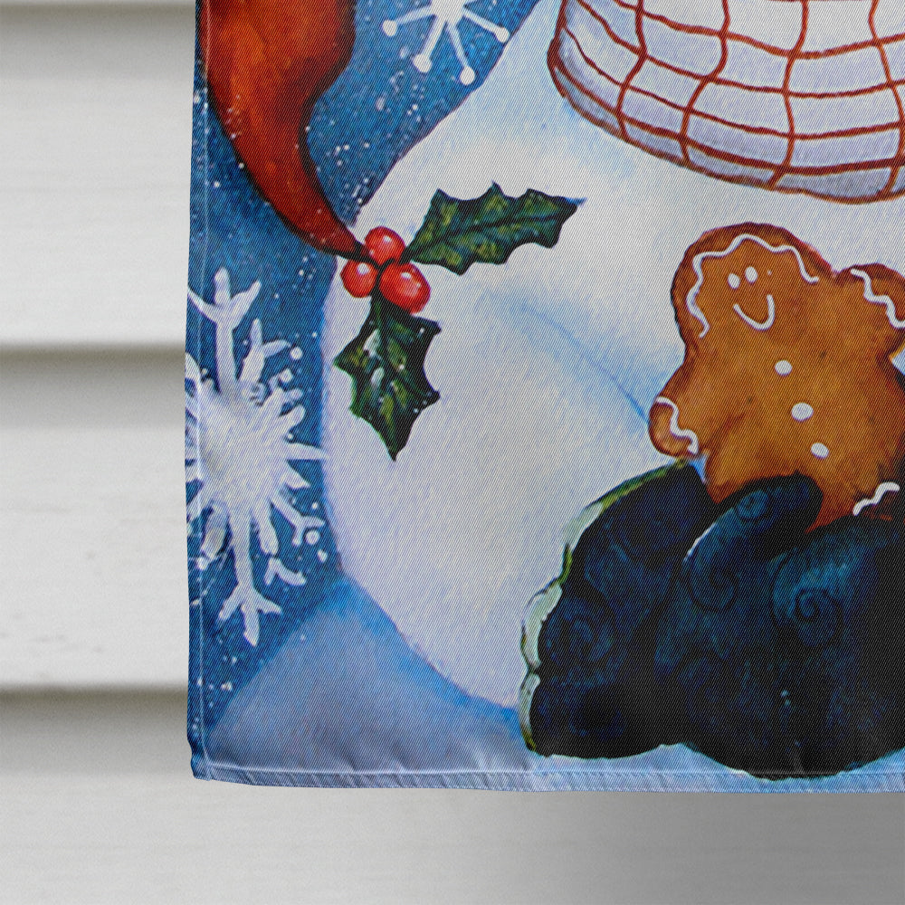 Gingerbread and Snowflake Snowman Flag Canvas House Size PJC1012CHF  the-store.com.