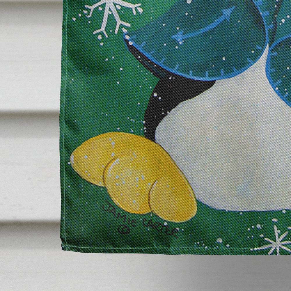Just Dropping In To Say Hello Christmas Penguin  Flag Canvas House Size PJC1015CHF