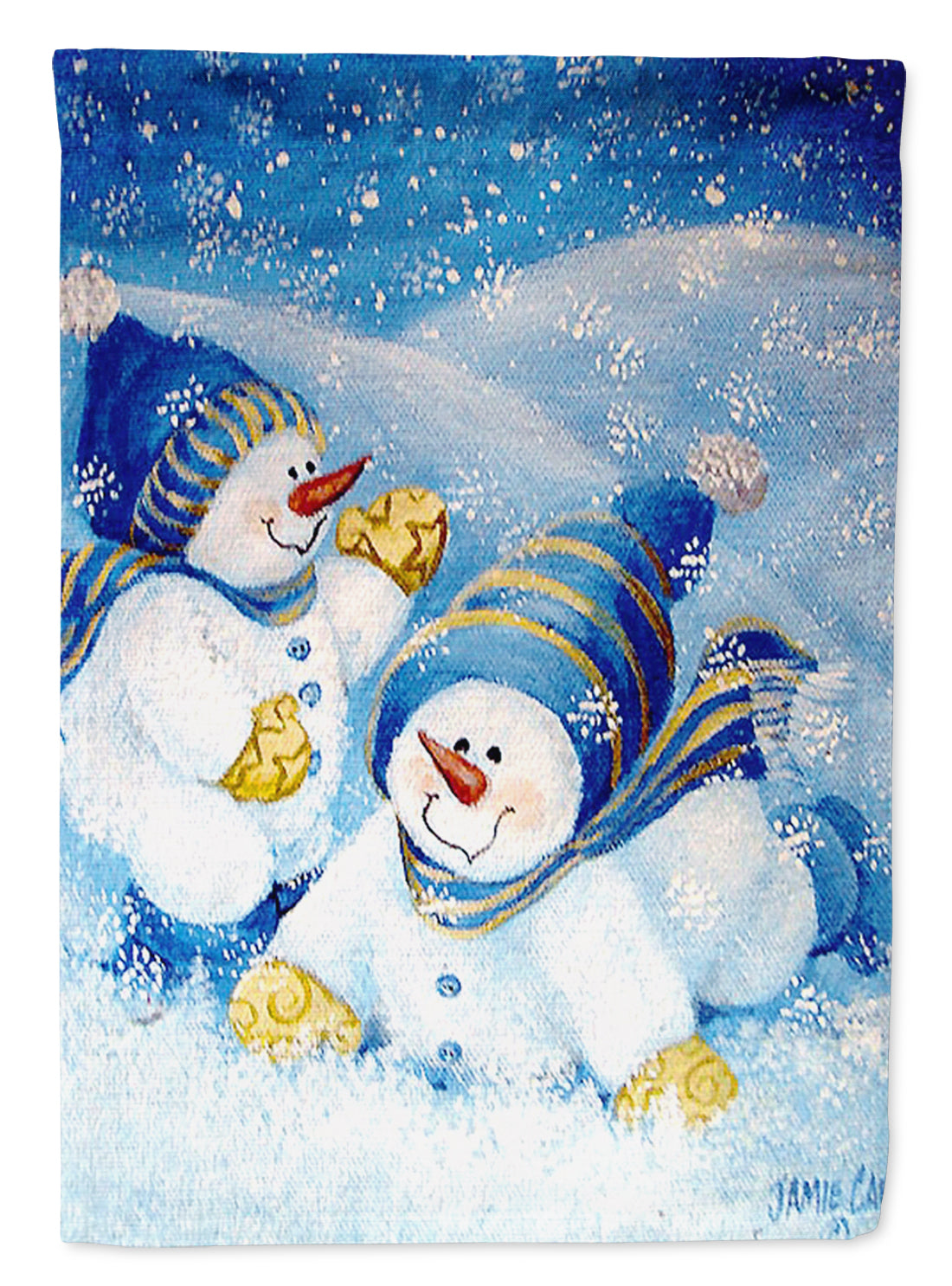 Snow babies At Play Snowman Flag Canvas House Size PJC1017CHF