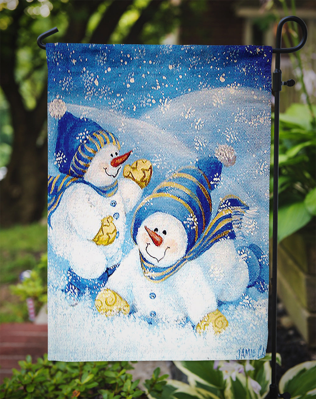 Snow babies At Play Snowman Flag Garden Size PJC1017GF  the-store.com.