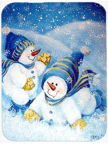 Snow babies At Play Snowman Glass Cutting Board Large PJC1017LCB by Caroline's Treasures