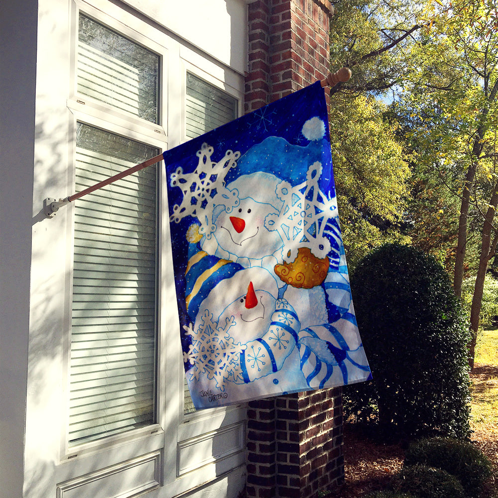 Snowflake Buddies Snowman Flag Canvas House Size PJC1018CHF  the-store.com.