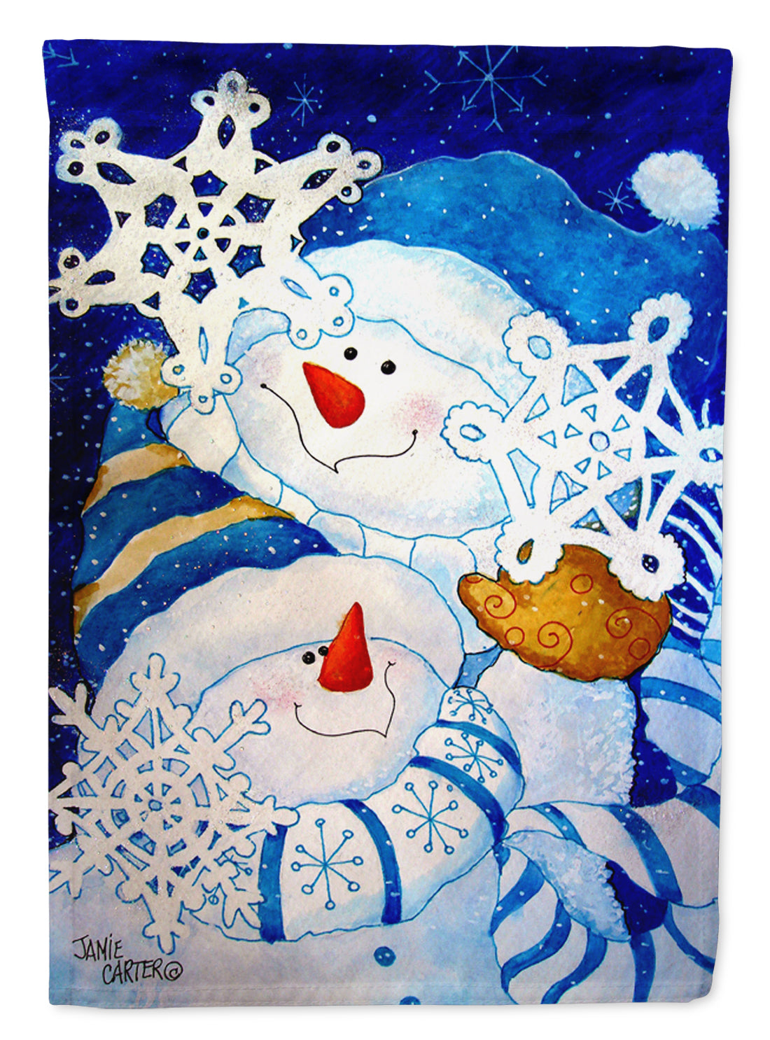 Snowflake Buddies Snowman Flag Canvas House Size PJC1018CHF  the-store.com.